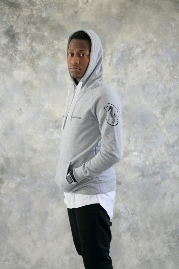 Sweat gris capuche