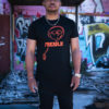 tee-shirt noir orange