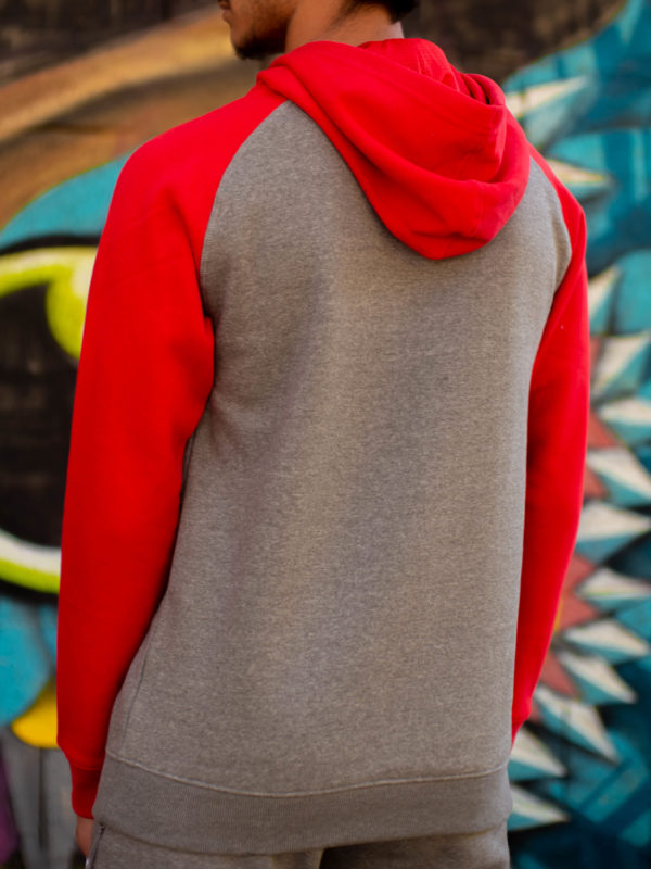 Sweat rouge gris Seahorse Mahore